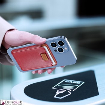 Dux Ducis magnetinis kortelių dėklas - raudonas (telefonams Iphone 12/13/14/15)